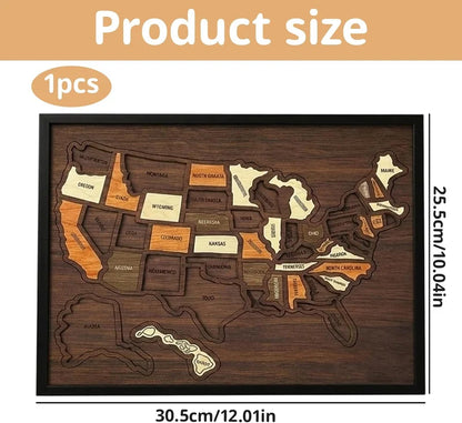 🔥USA Wooden Travel Map Puzzle for Adventure Lovers 🔥